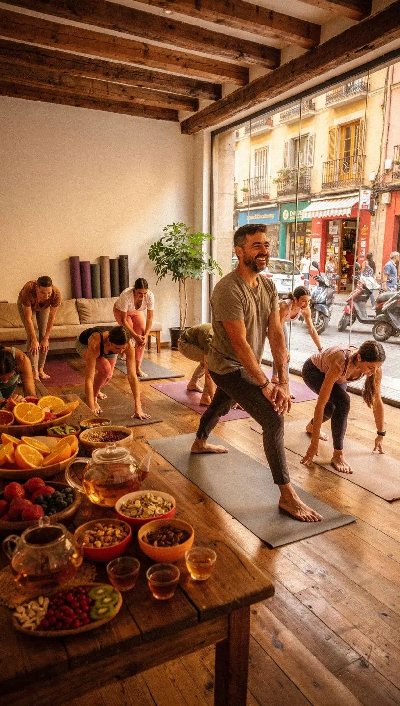 Un grupo de personas disfrutando de una sesión de coaching físico en un parque.